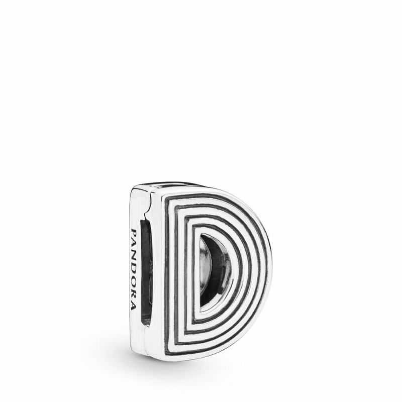 Pandora Australia Reflexions™ Letter D Clip Charm - Sterling Silver | KXEYPI142